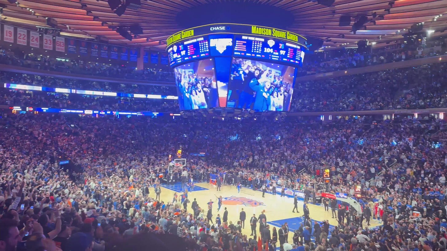 Crossing going to a Knicks playoff game at the Garden off my bucket list