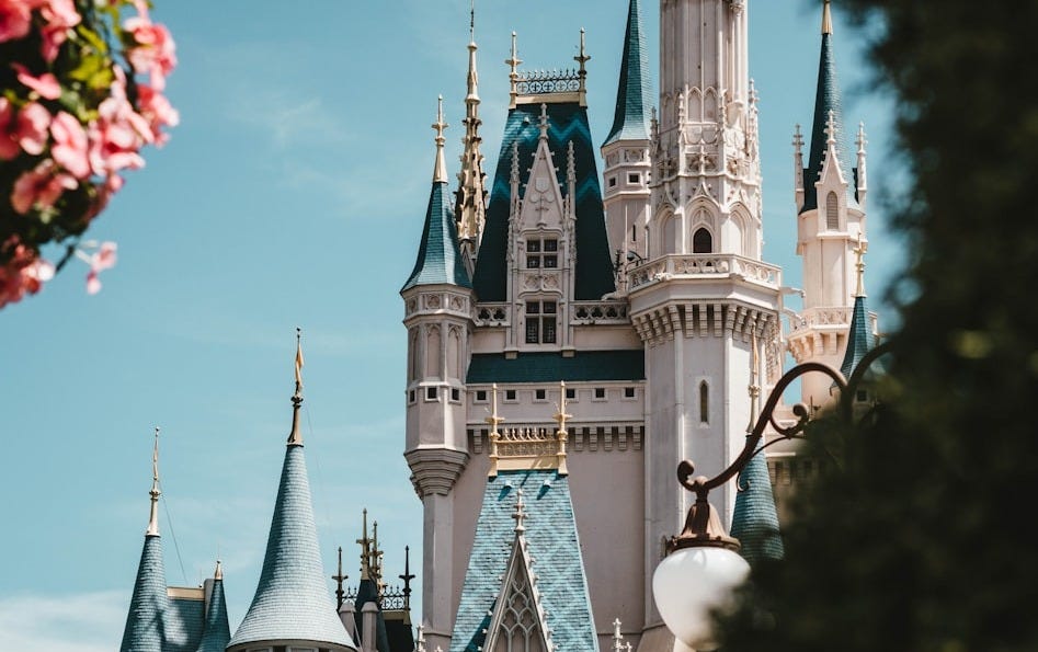 white and blue castle
