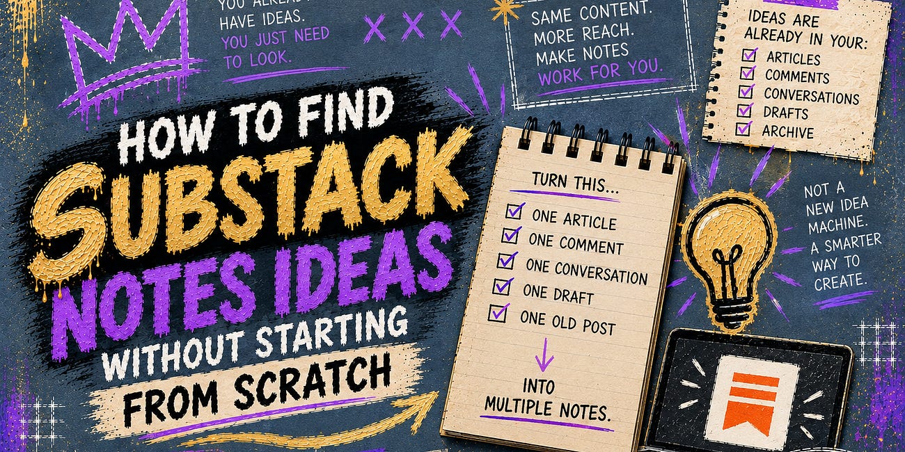 How To Find Substack Notes Ideas Without Starting From Scratch