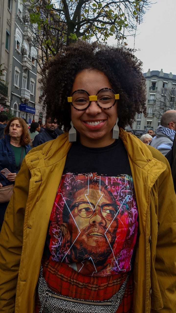 Photos of the participants in the Não nos encostem à parede protest against racism and xenophobia, 11 January 2025, Lisbon.