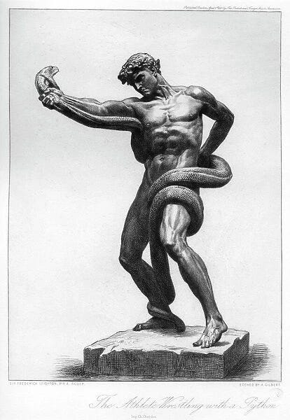 The Athlete Wrestling with a Python, c1880-1882 available as Framed Prints,  Photos, Wall Art and Photo Gifts