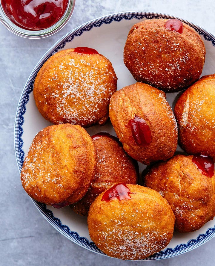 Two pictures of donuts - one is fried and the other is baked.