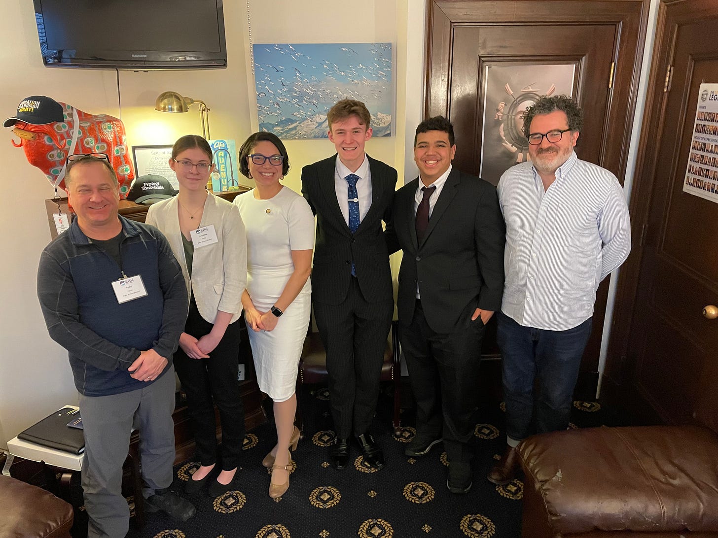 Senator Tobin and students and educators from the Sitka School District