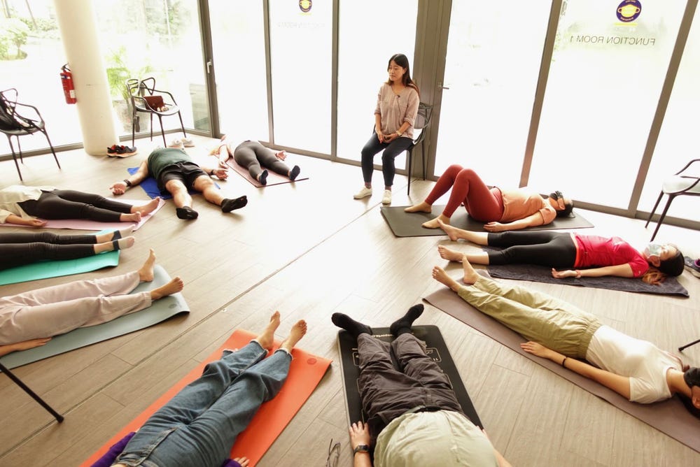 Mindfulness Coach Erin Lee guiding a body scan practice