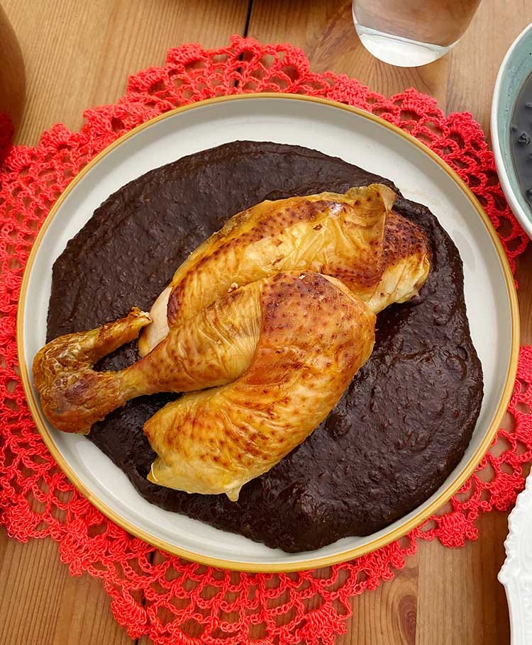 mole coloradito et poulet roti