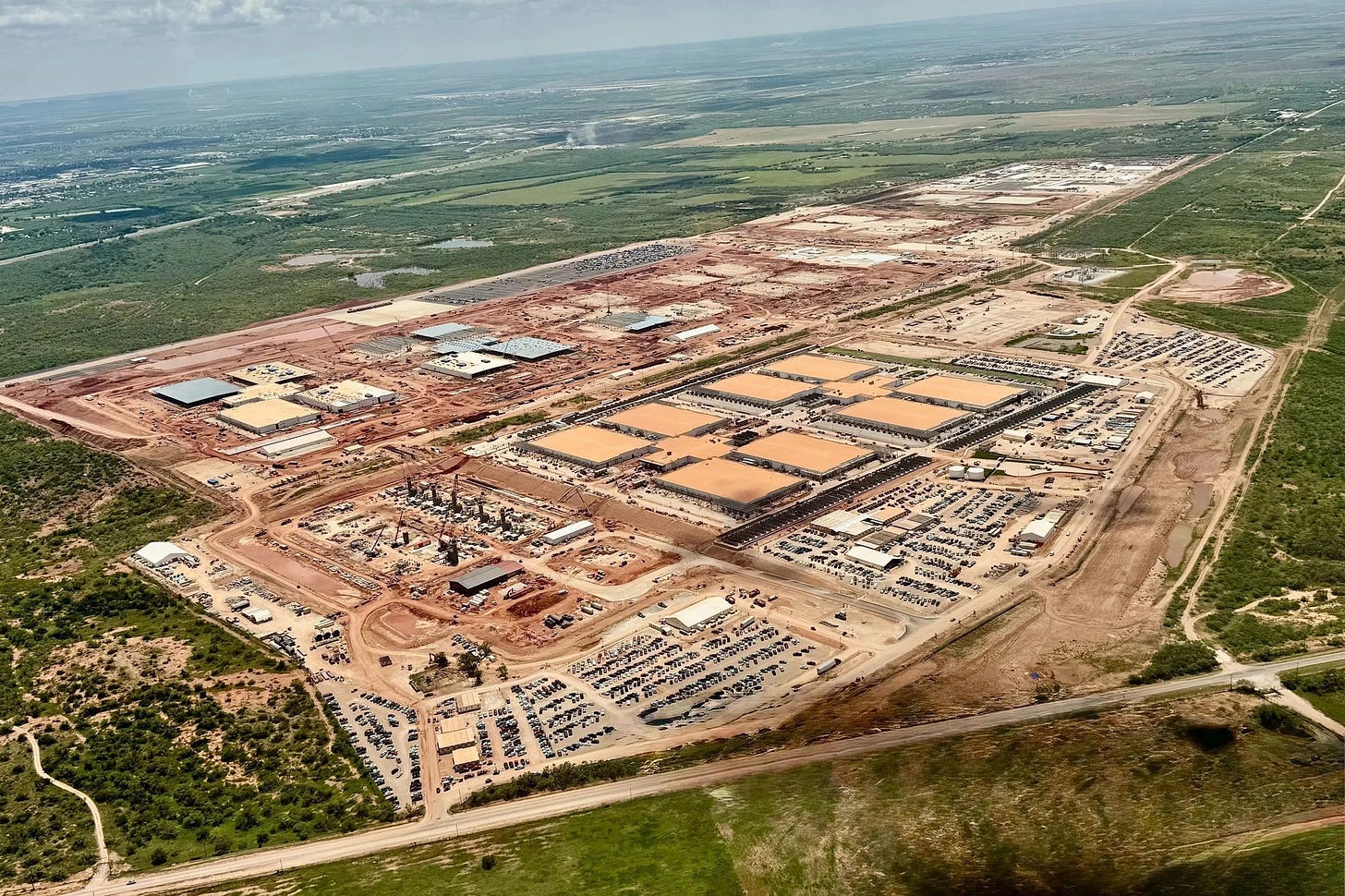 Crusoe plans to build a massive data center campus, like this one in Abilene, Texas, in southeast Wyoming. Credit: Courtesy of Crusoe