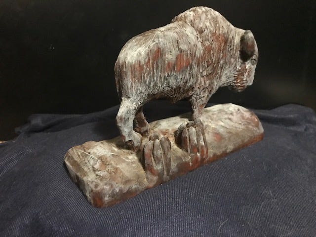 Buffalo carving by Janet Wolfinger