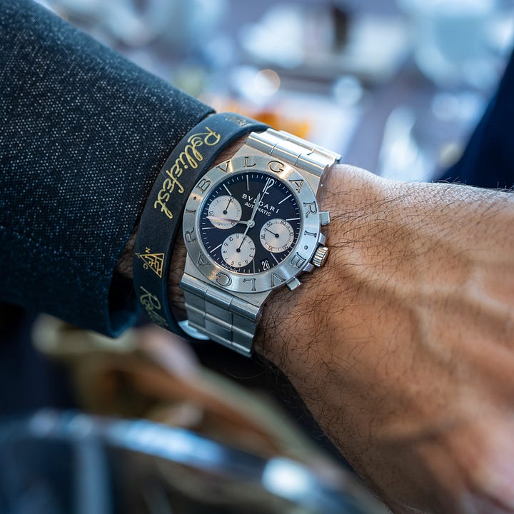 troy's Bulgari Bulgari and Danielle's two-tone Royal Oak