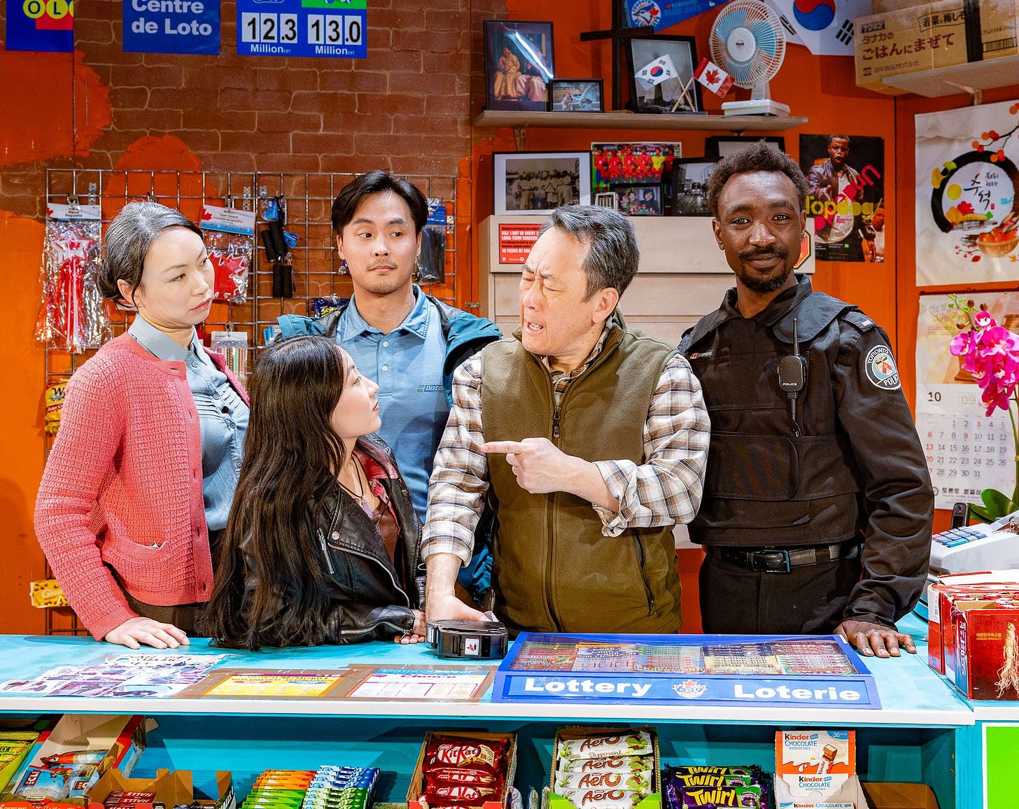 Cast of Kim's Convenience, UK Tour, photo by Victoria Davies.jpg