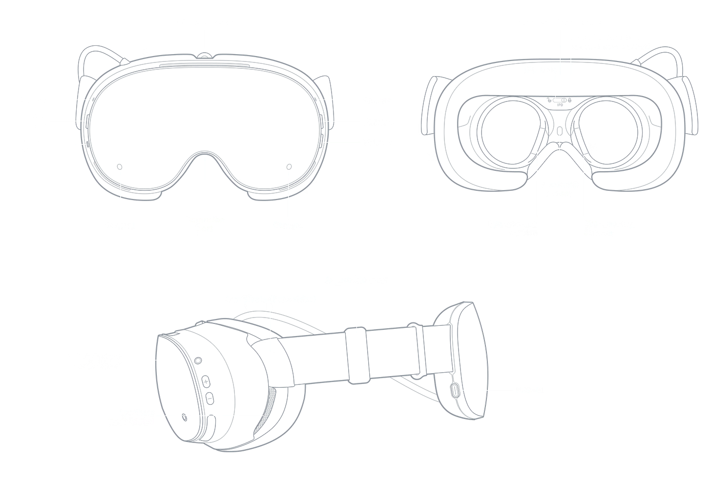 Diagram detailing Steam Frame headset features