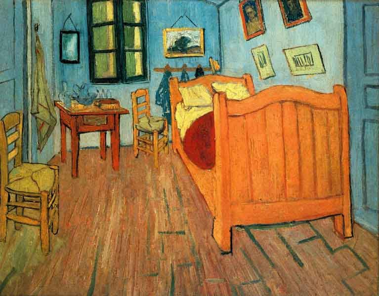 Vincent van Gogh, The Bedroom, his room in the Yellow House in Arles
