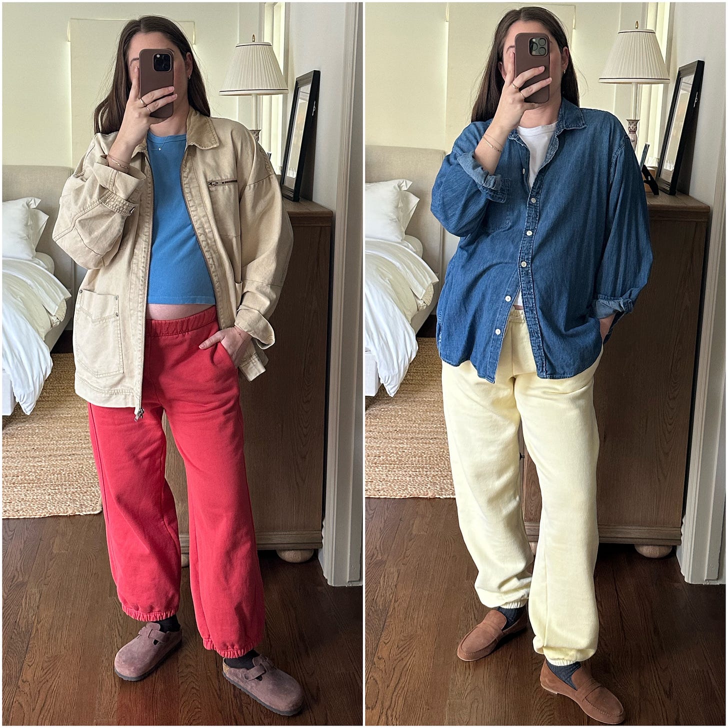 Le Bon Shoppe balloon pants and J.Crew heritage fleece jogger pants Le Bon Shoppe balloon pants and J.Crew heritage fleece jogger pants