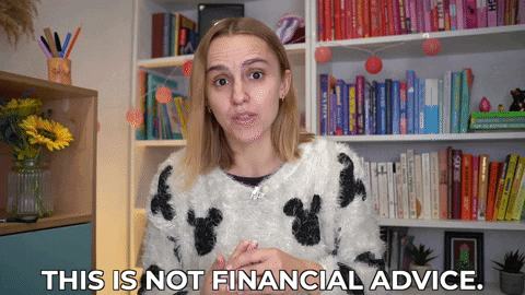 Hannah saying, "This is not financial advice"