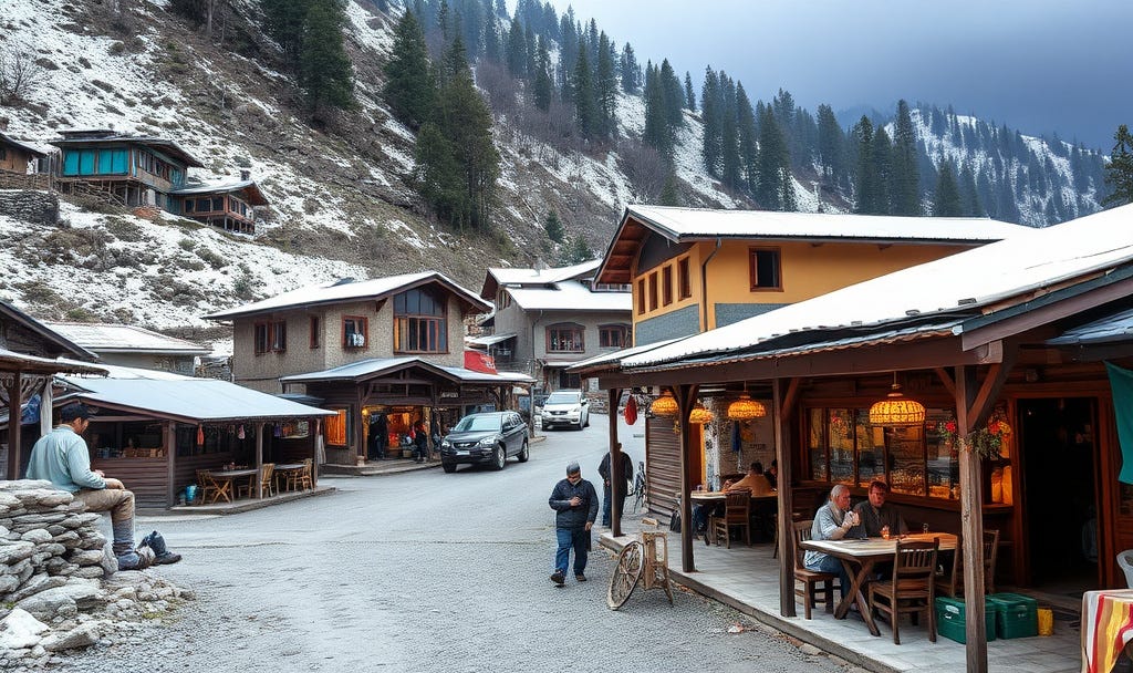 Marhi, a shanty hamlet of roadside restaurants between Manali and Rohtang Pass