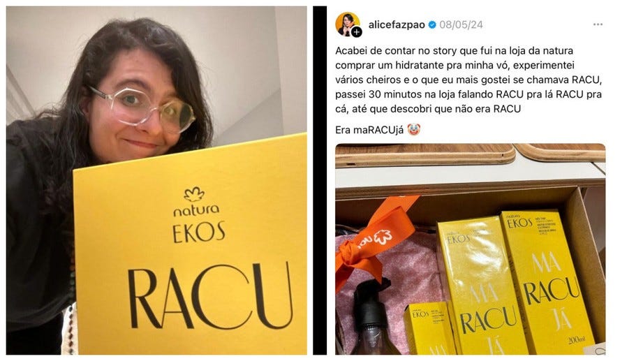 Influencer recebe kit especial da Natura