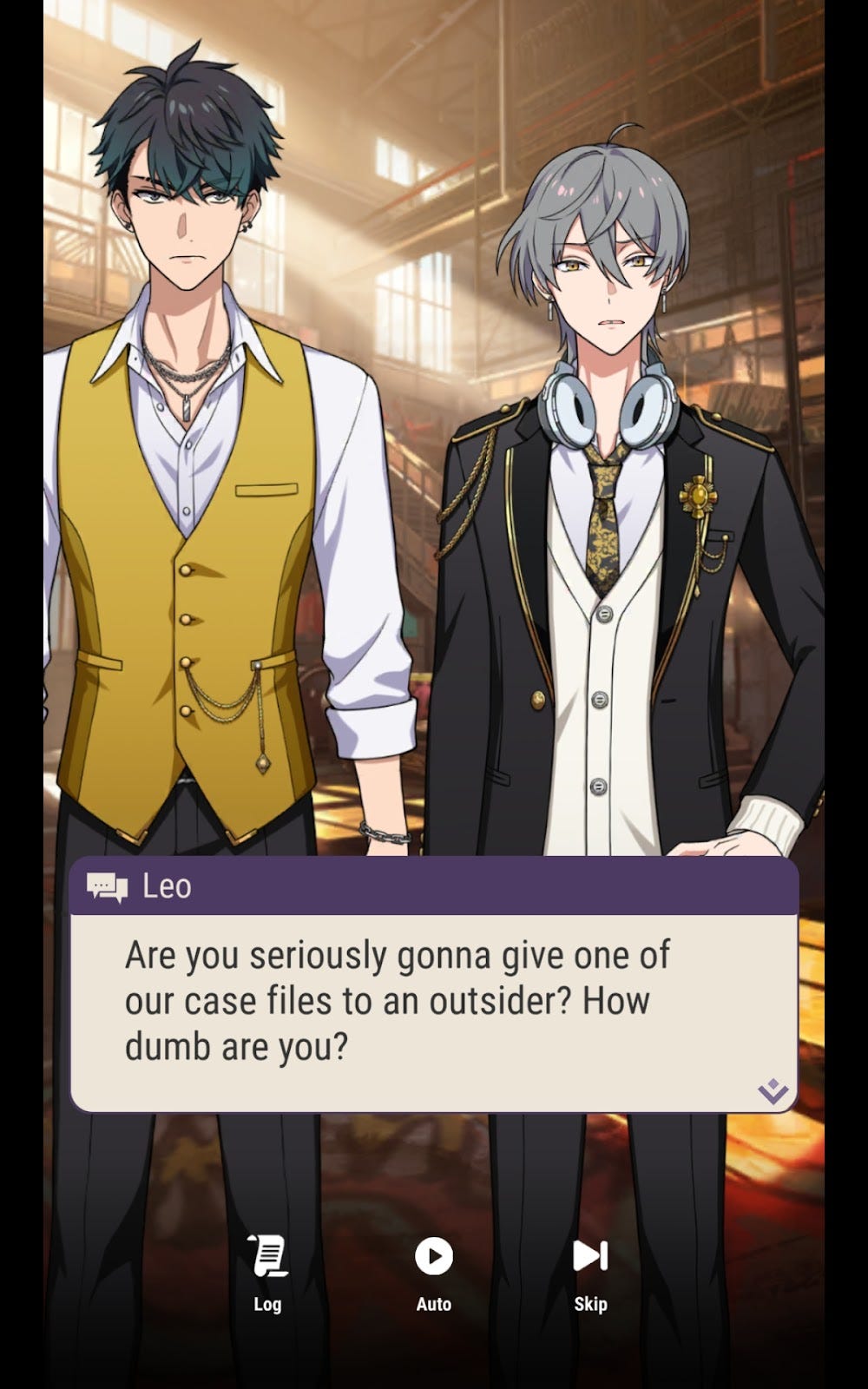 Two handsome guys. One guy is telling the other how dumb he is. Two handsome guys. One guy is telling the other how dumb he is.