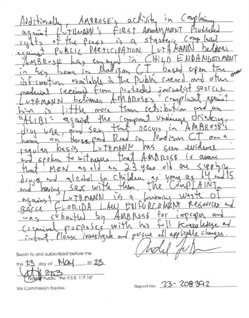 Ambrose Affidavit 2