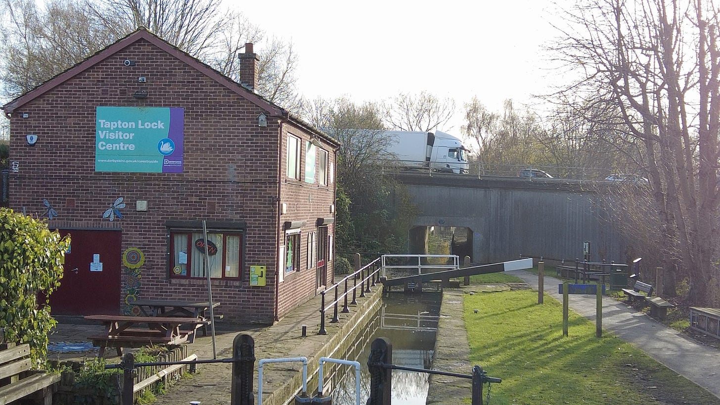 Tapton Lock Visitor Centre in the late autumn sunshine. Tapton Lock Visitor Centre in the late autumn sunshine.