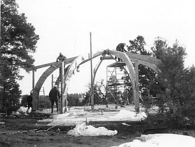 Building the new church.