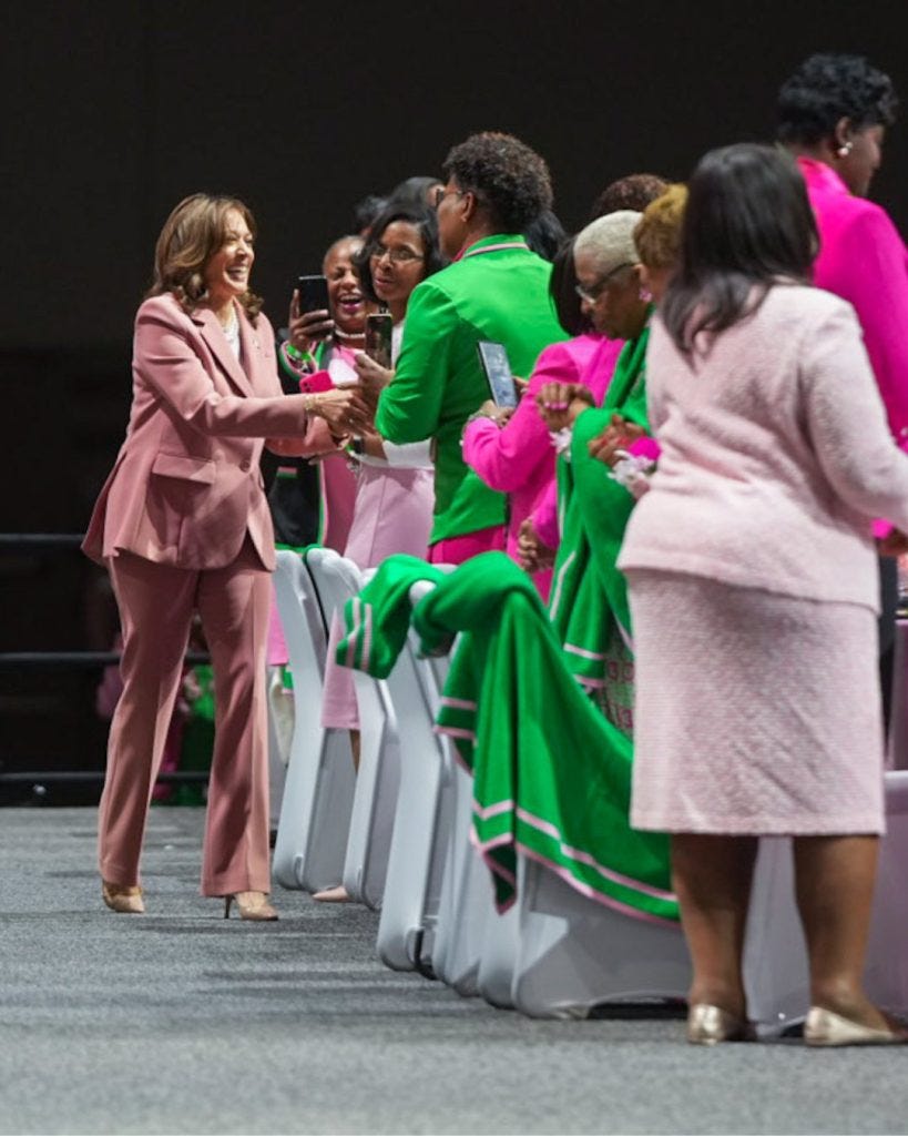 Vice President Harris greets members of Alpha Kappa Alpha Sorority, Inc. at the 71st Boule in Dallas, TX.