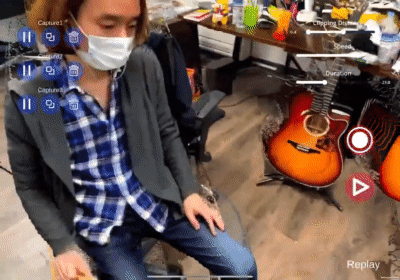 animation of Rememory AR app showing musicians in a 3D space.