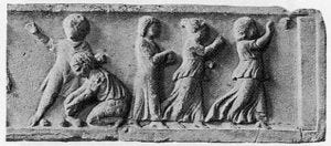 Bocce being played in ancient Rome.