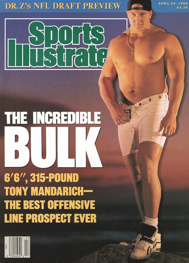 Tony Mandarich, 1989 Nfl Football Draft Preview Sports Illustrated Cover by  Sports Illustrated