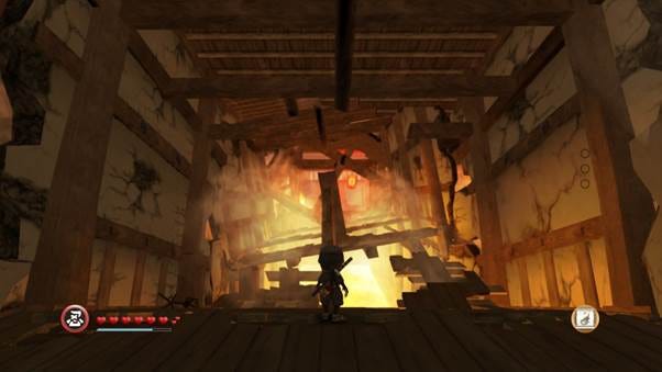 A video game scene of a person standing in a room with a fire

AI-generated content may be incorrect.
