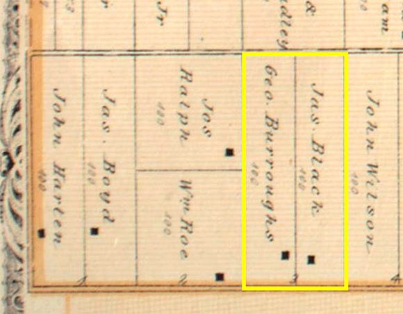 Detail from  the 1879 Belden Atlas showing the study area.