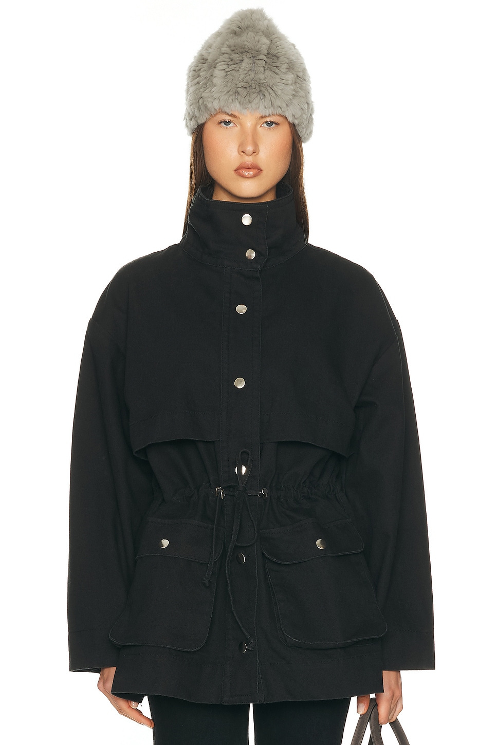 Image 2 of Helsa Garment Washed Utility Jacket in Washed Black