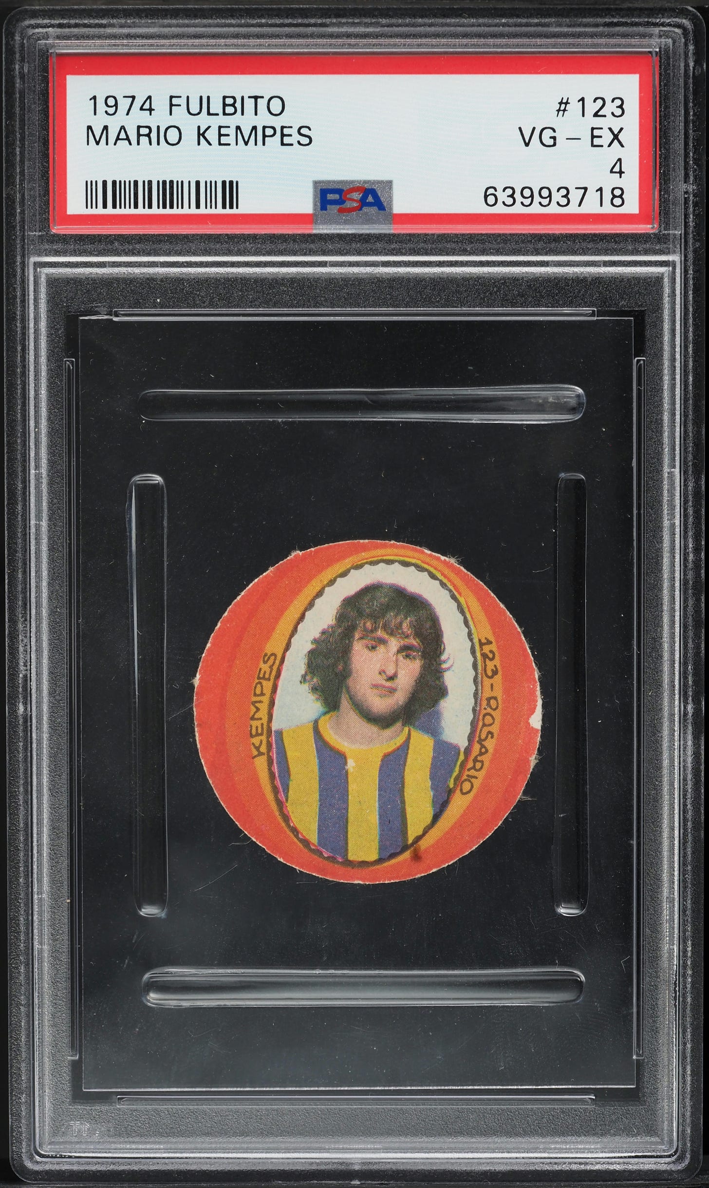 1974 Crack Fulbito Mario Kempes ROOKIE #123 PSA 4 VGEX - Front
