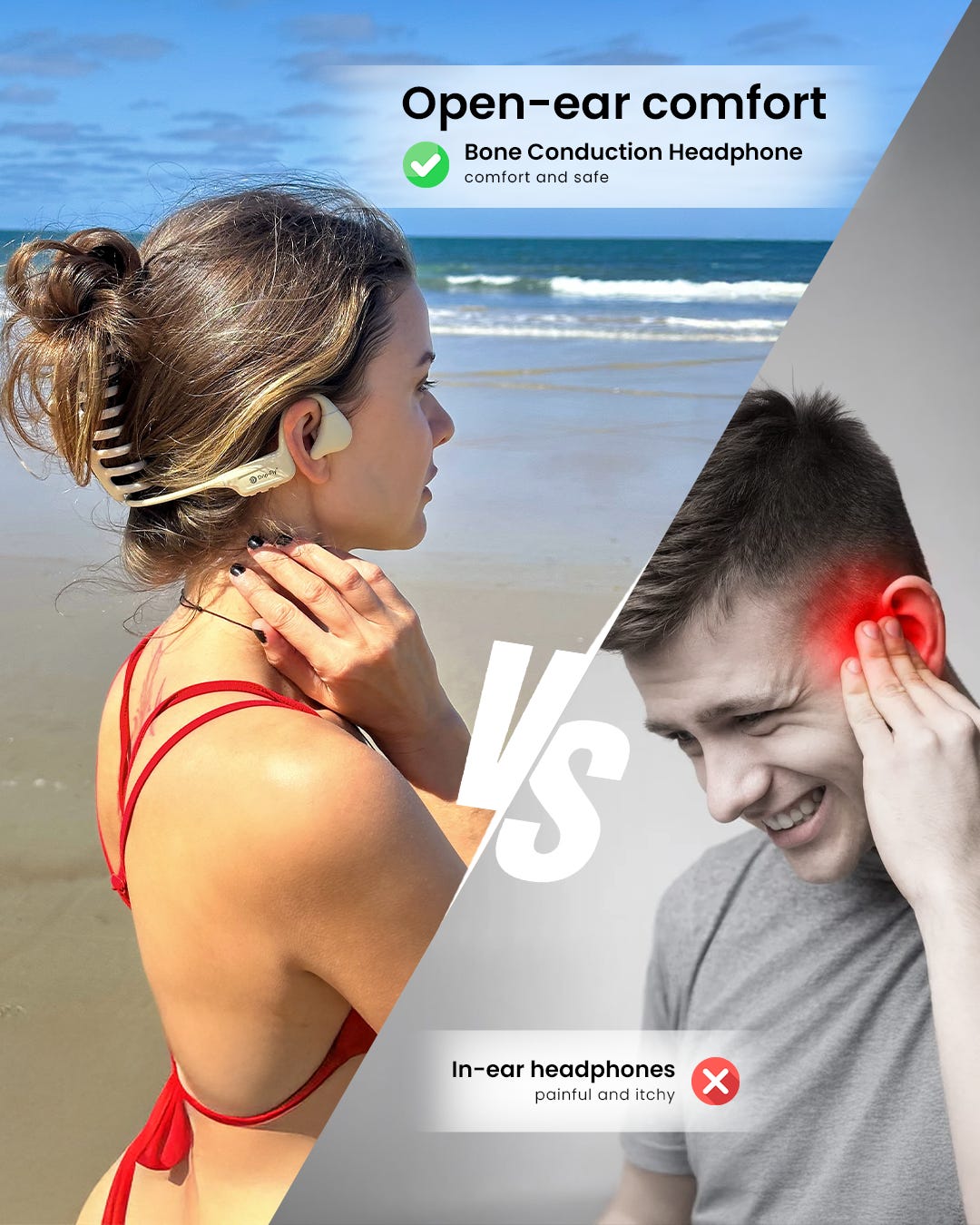 bone conduction headphones provides comfort and safety 