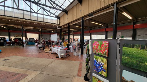 Face painting, the Downtown Farmer's Market, and artists selling their creations