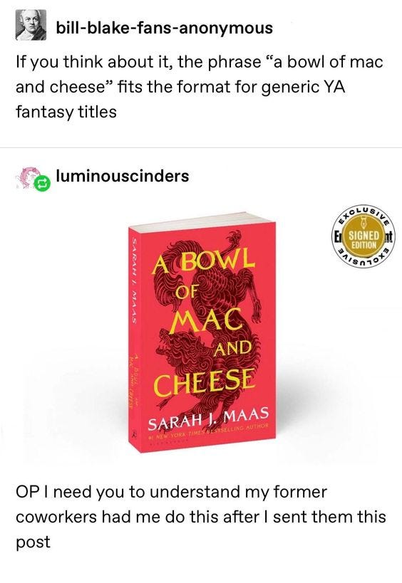 generic ya fantasy book titles