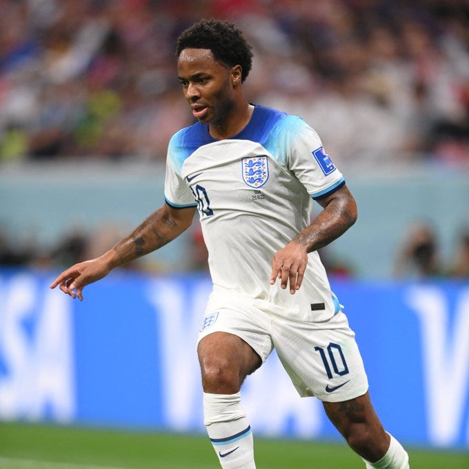 Raheem Sterling in action for England against USA.