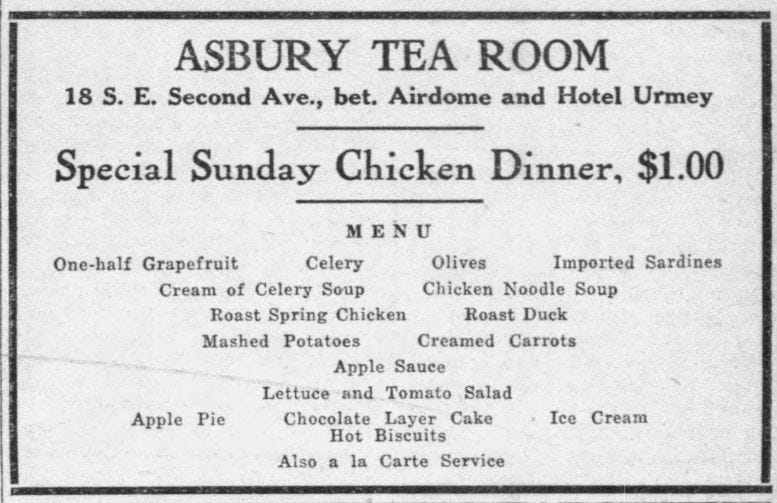 Figure 3: Ad in the Miami Herald published on December 11, 1921.