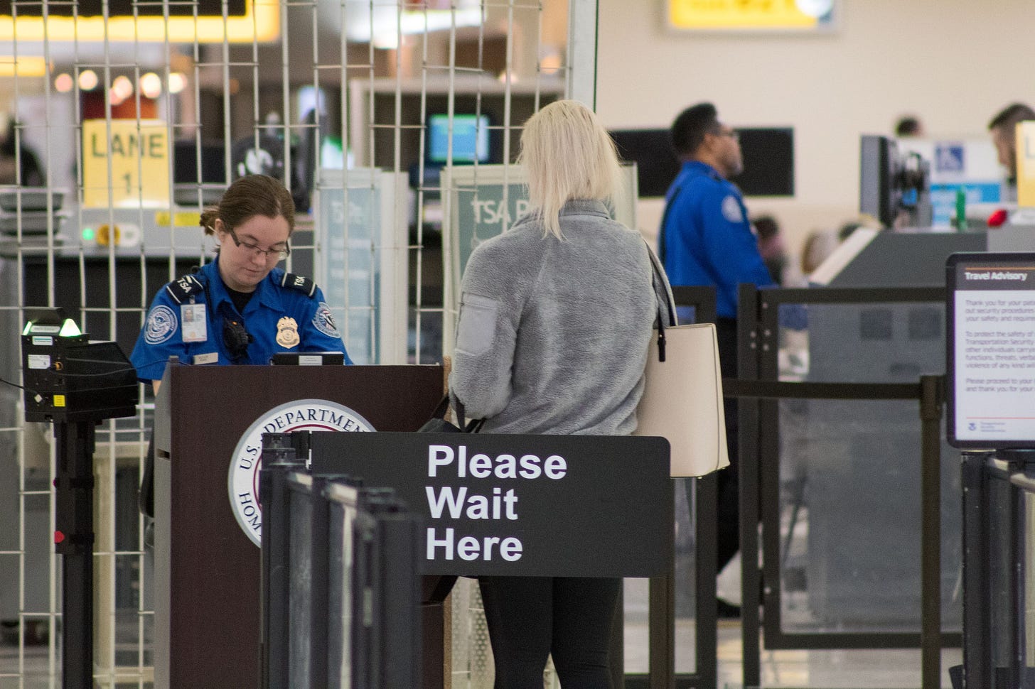TSA checkpoint at John Glenn Columbus International Airport