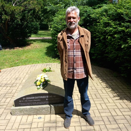 At Seume's grave