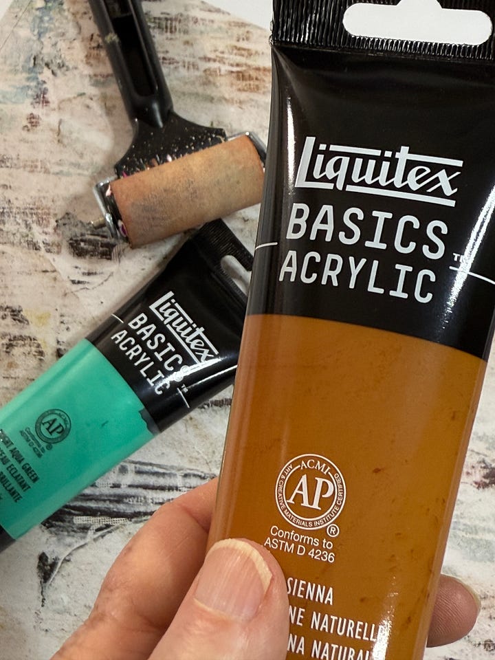 Examples of certified nontoxic art supplies by Liquitex and Earthpaint