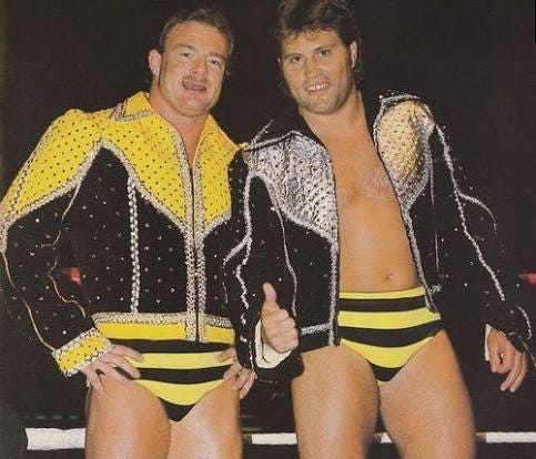 The Killer Bees tag team: B. Brian Blair and Jim Brunzell