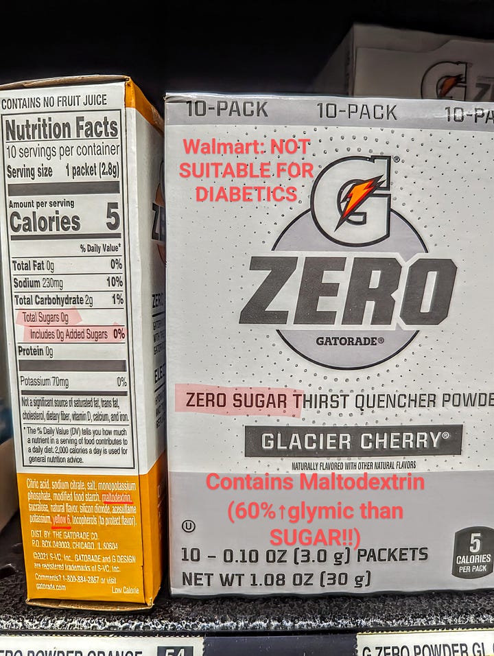 High Glycemic, Zero Sugar Gatorade products
