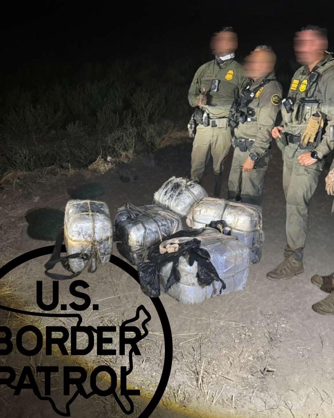 US Border Patrol Agents seize bales of marijuana being moved across the Rio Grande  by teen cartel smugglers into Brownsville, Texas