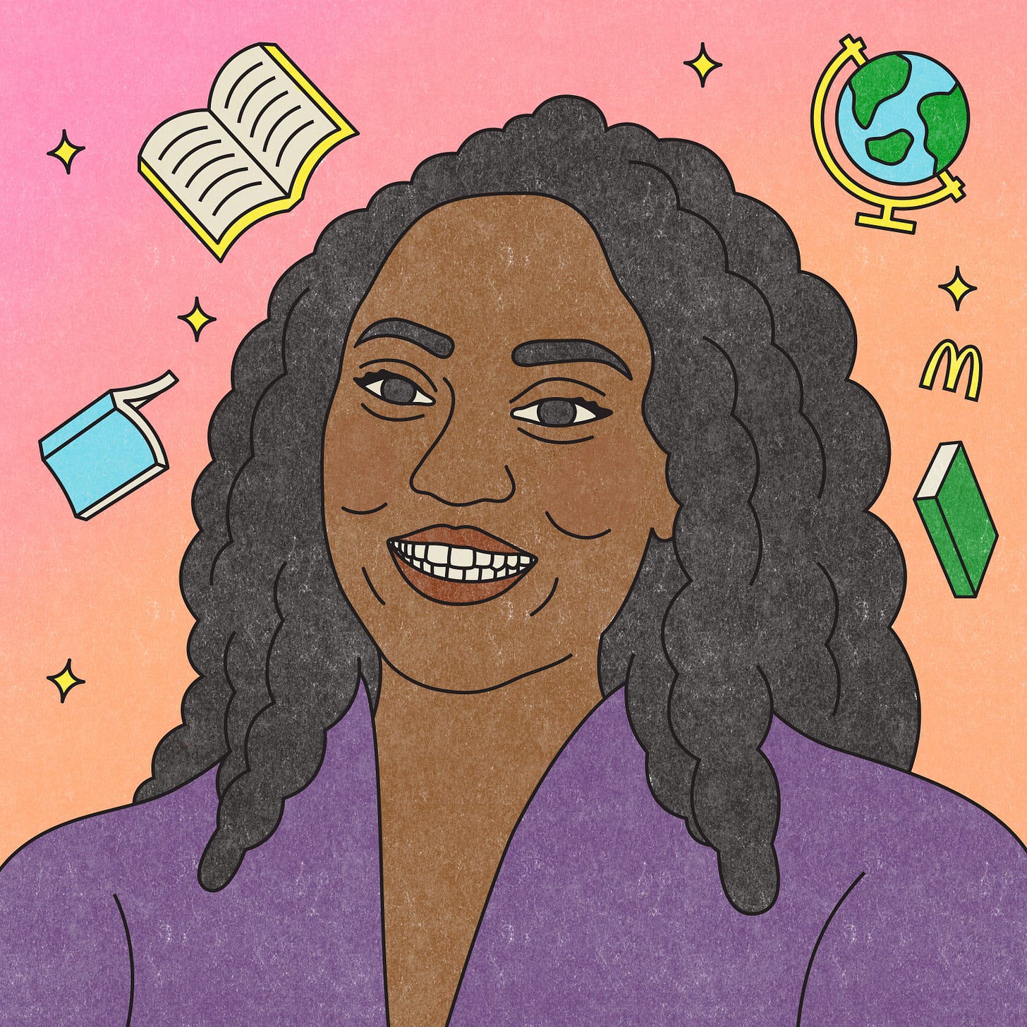 Illustrated portrait of Marcia Chatelain