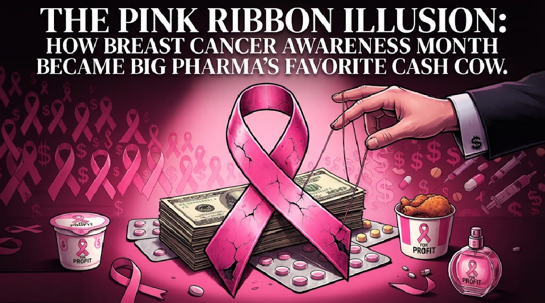 thetruthaboutcancerofficial.substack.com - The Pink Ribbon Illusion: How Breast Cancer Awareness Month Became Big Pharma's Favorite Cash Cow