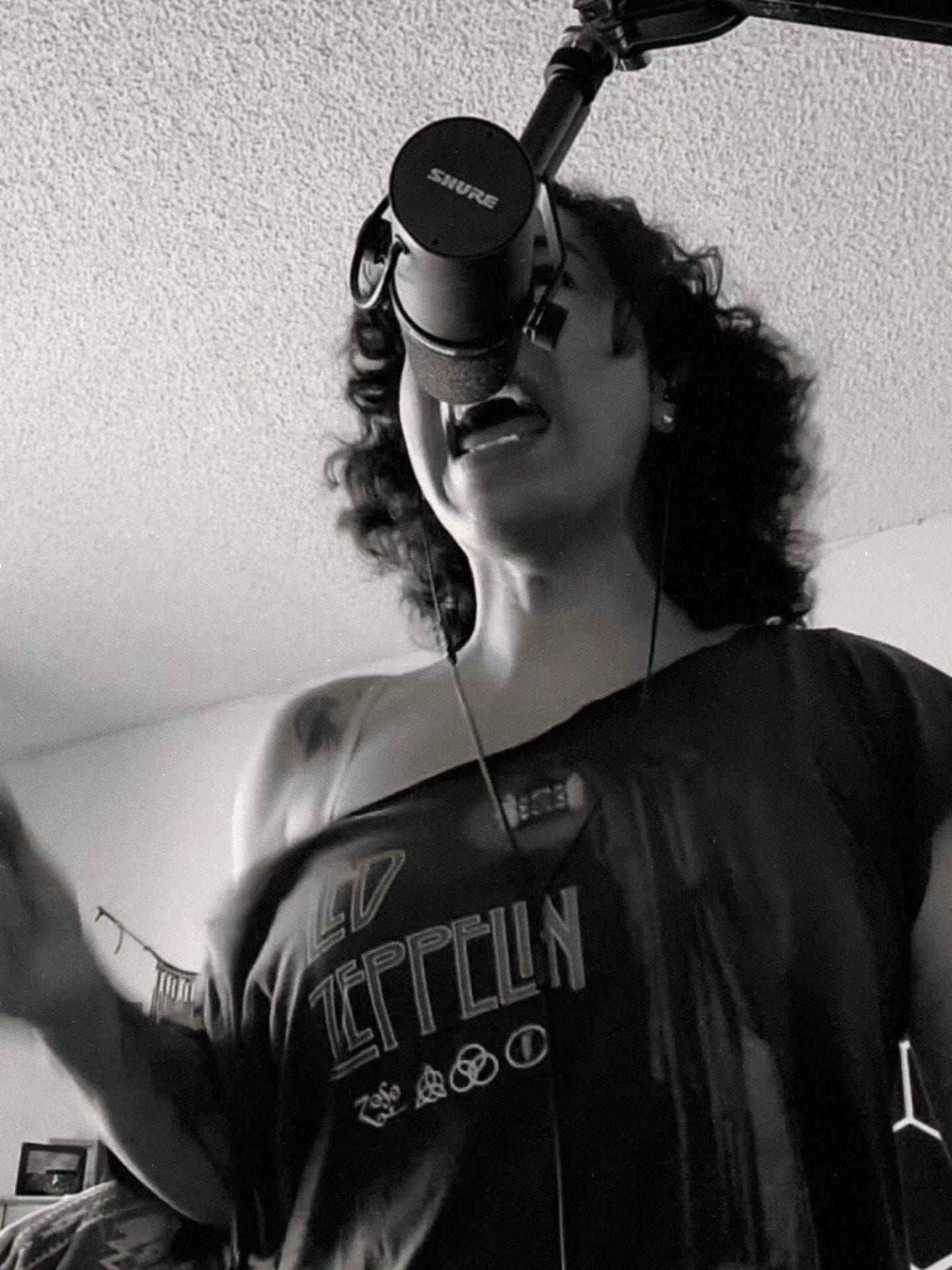 a photo while performing vocals for YRND