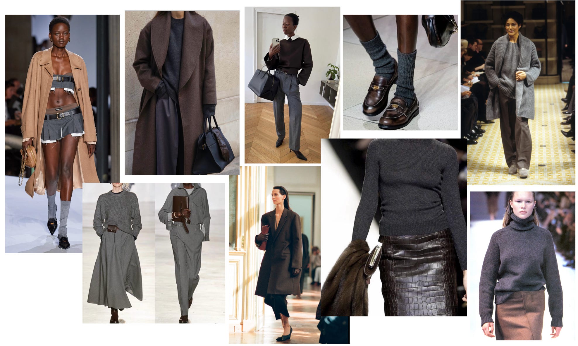 grey and brown dress clothes Gabriela Coll Garments  S18 NO.328 BROWN/BLACK POPLIN OVERSIZED SHIRT