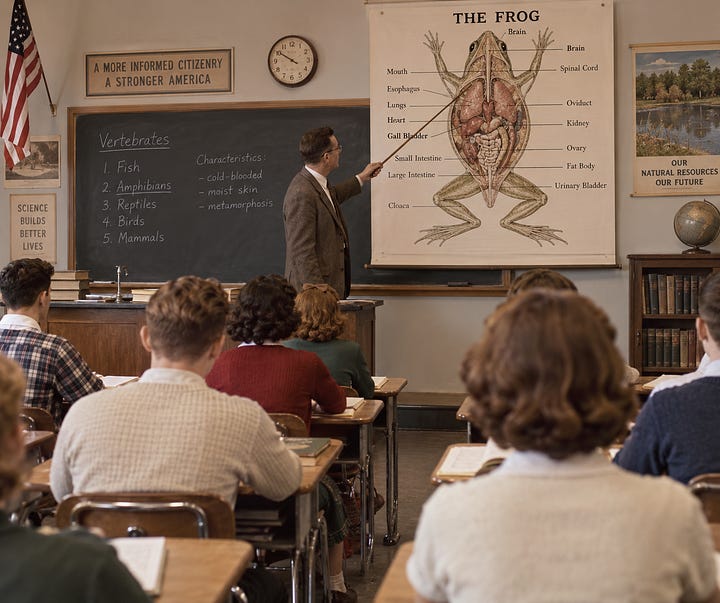 Images of teachers at work in science, math, reading, and food preparation