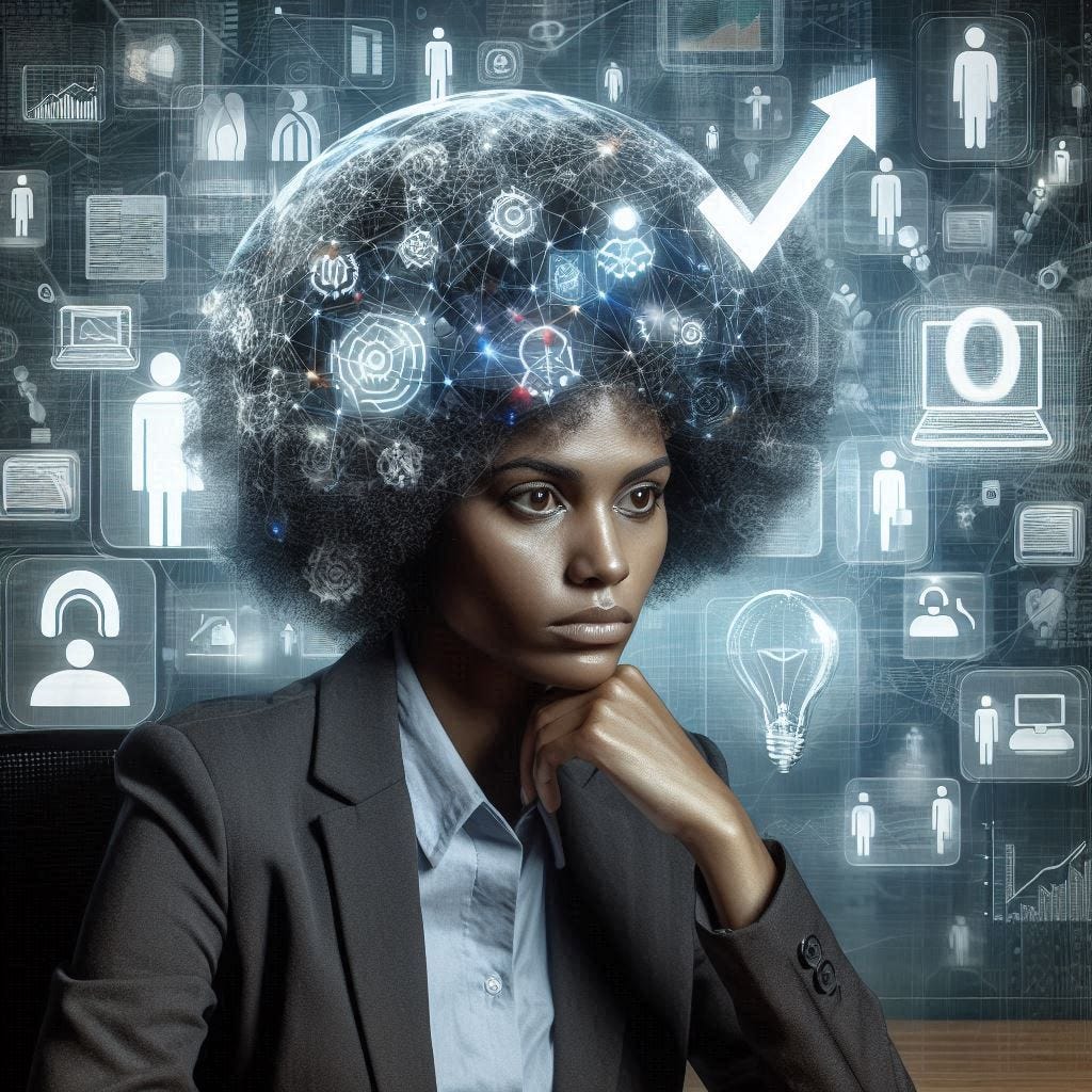 Ein Mensch, dessen Gedanken zu dem thema arbeitslosigkeit und arbeitsmarkt durch einen Kristall hindurchprojeziert werden