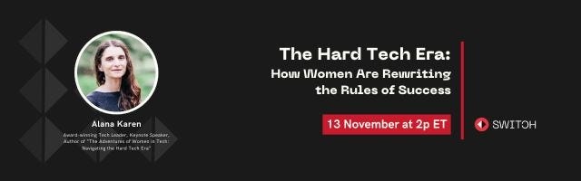 Black background, Alana's headshot. Text promotes the Switch event, same text as previous.