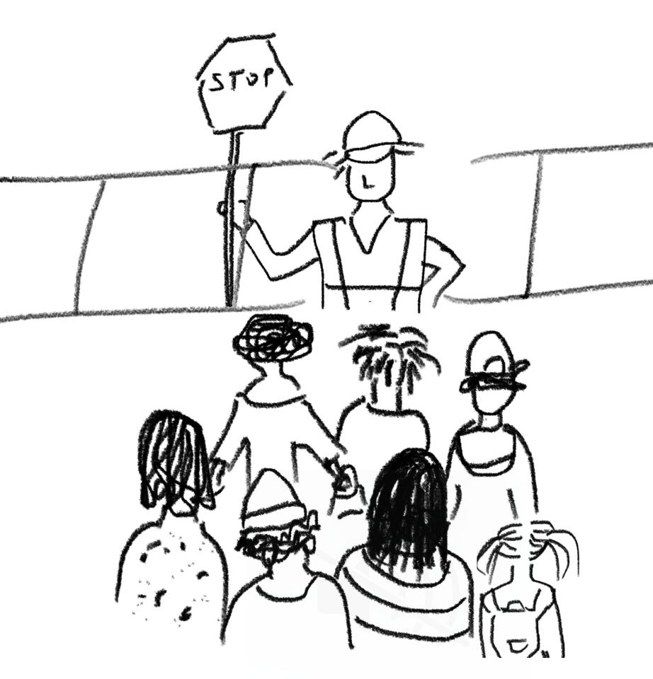 An agnes lee type-sketch in the style of Metropolitan Diary New York Times. Construction